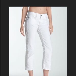 AG Adriano Goldschmied Women's White Tomboy Crop Jeans